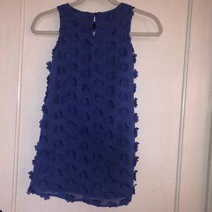 Size 6 Royal Blue Sheer Tunic with flower details